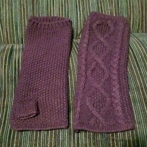 *3 FOR $15* PURPLE CABLE KNIT ARMWARMERS / FINGERLESS GLOVES